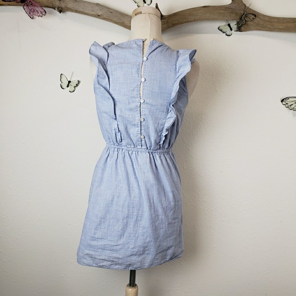 Madewell bellflower ruffle dress craft blue size 0 - Picture 2 of 8